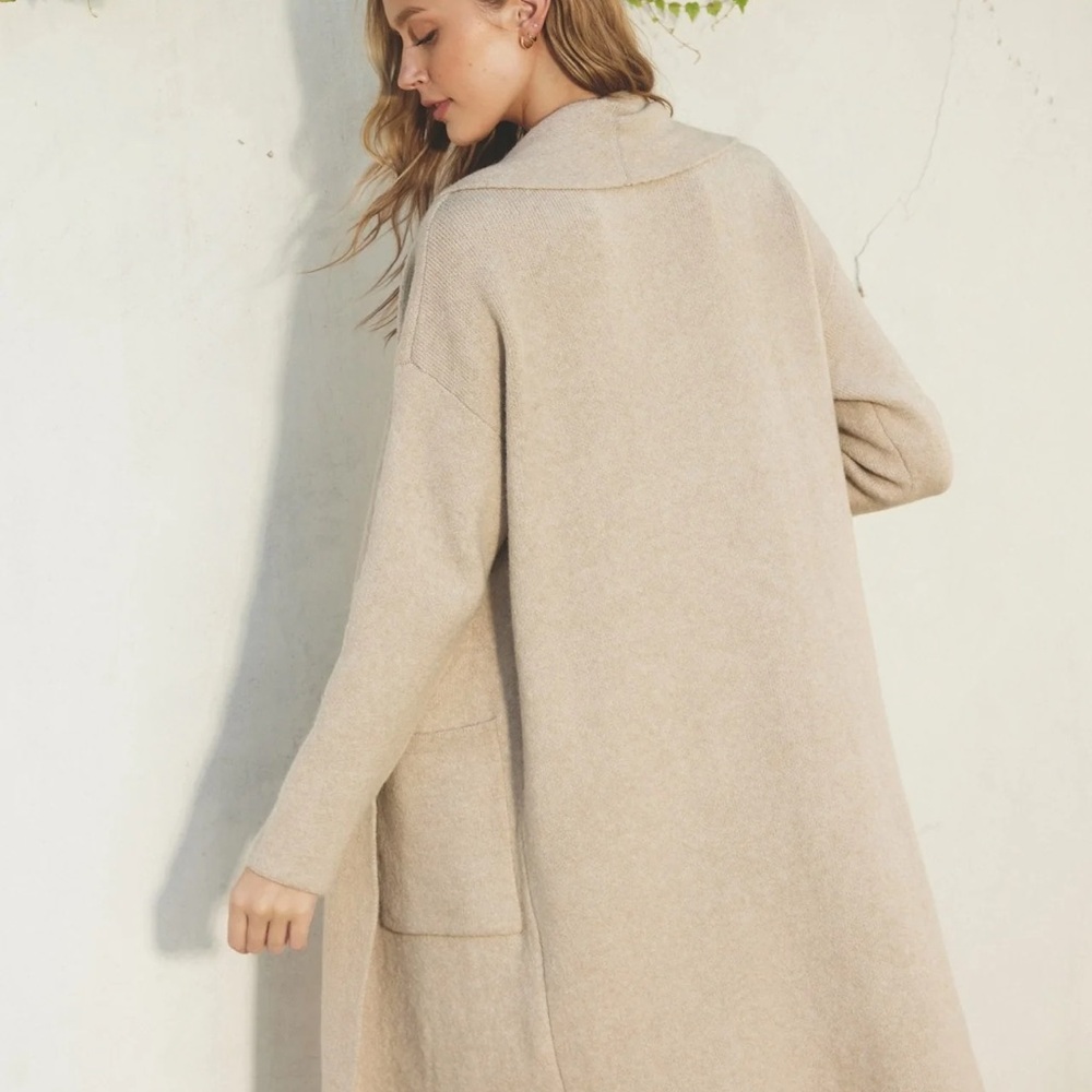 Anthropologie Sanctuary Cream Coat Long Double Breasted Oversized Womens Jacket